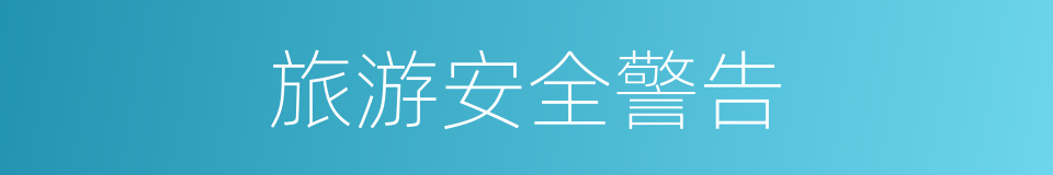 旅游安全警告的同义词