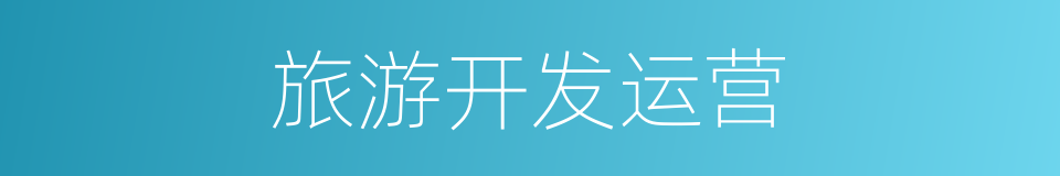 旅游开发运营的同义词