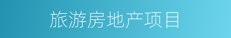 旅游房地产项目的同义词