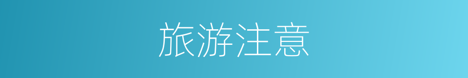 旅游注意的同义词