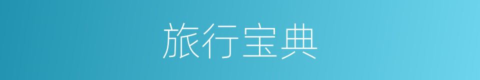 旅行宝典的同义词