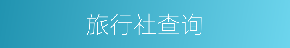 旅行社查询的同义词