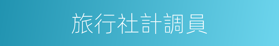 旅行社計調員的同義詞