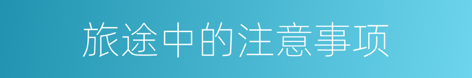 旅途中的注意事项的同义词