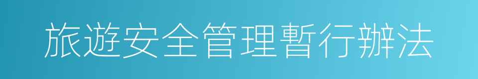 旅遊安全管理暫行辦法的同義詞