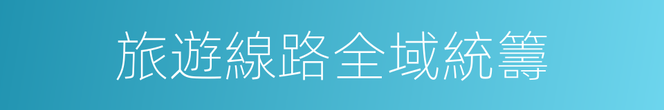 旅遊線路全域統籌的同義詞