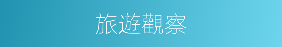 旅遊觀察的同義詞
