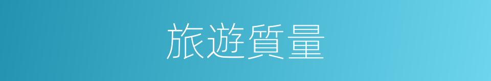 旅遊質量的同義詞
