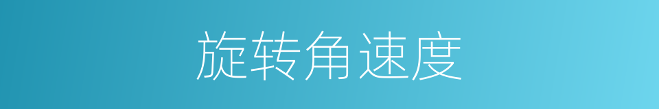 旋转角速度的同义词
