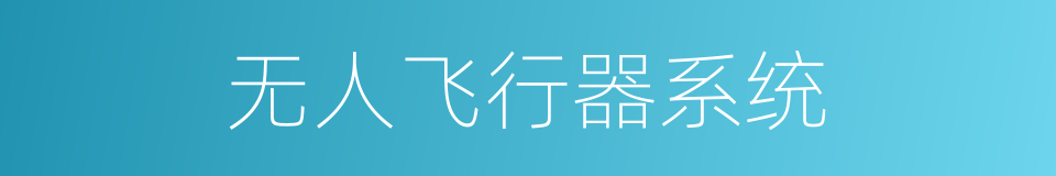 无人飞行器系统的同义词