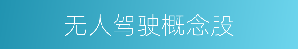 无人驾驶概念股的同义词