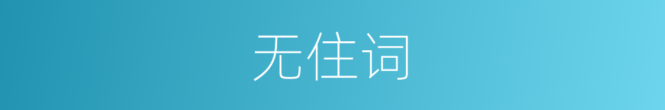 无住词的同义词