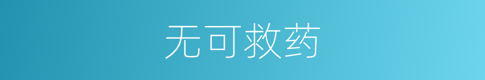 无可救药的意思
