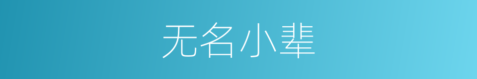 无名小辈的意思