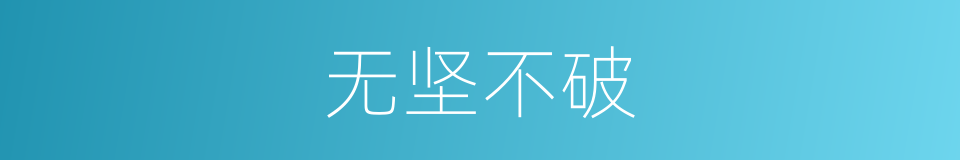 无坚不破的同义词
