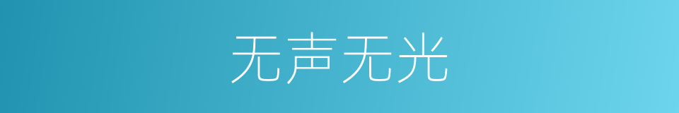 无声无光的同义词