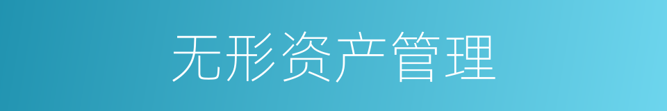 无形资产管理的同义词