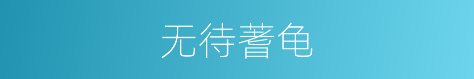 无待蓍龟的意思