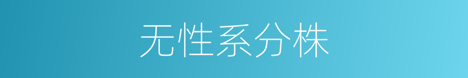 无性系分株的同义词