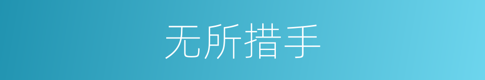 无所措手的意思