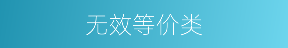 无效等价类的同义词