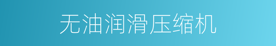 无油润滑压缩机的同义词