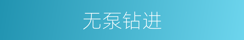 无泵钻进的同义词