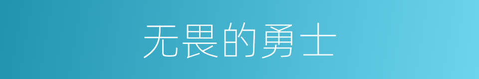 无畏的勇士的同义词