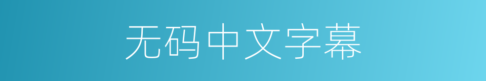 无码中文字幕的同义词