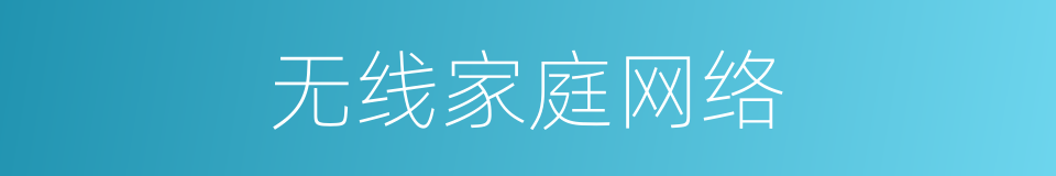 无线家庭网络的同义词