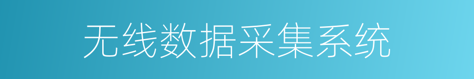 无线数据采集系统的同义词