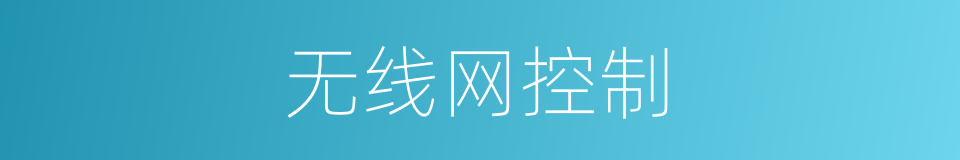 无线网控制的同义词