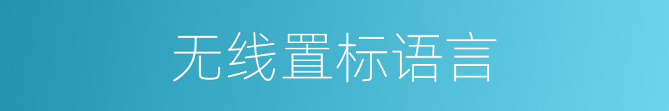 无线置标语言的同义词