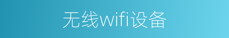 无线wifi设备的同义词