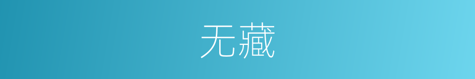 无藏的意思