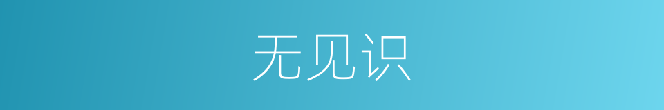 无见识的同义词