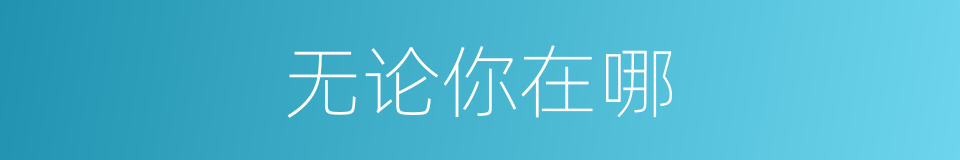 无论你在哪的同义词