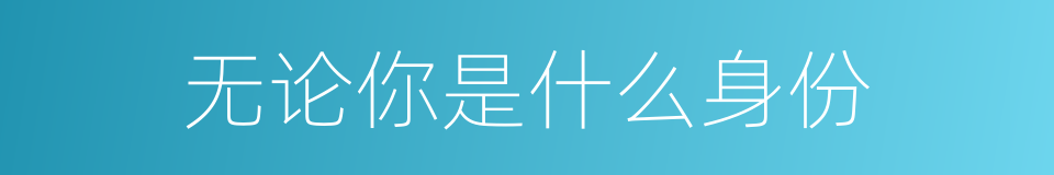 无论你是什么身份的同义词