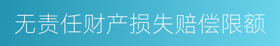 无责任财产损失赔偿限额的同义词