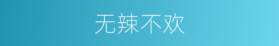 无辣不欢的意思