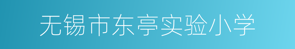 无锡市东亭实验小学的同义词