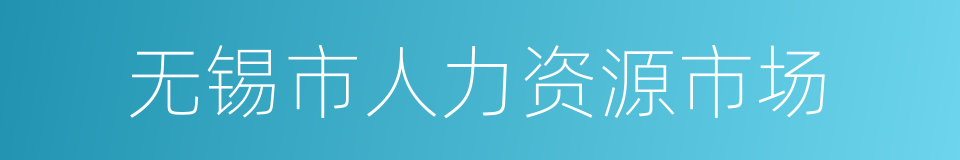无锡市人力资源市场的同义词