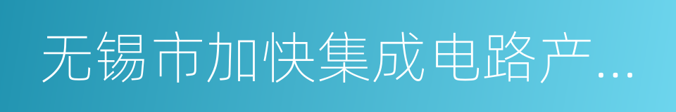 无锡市加快集成电路产业发展的政策意见的同义词