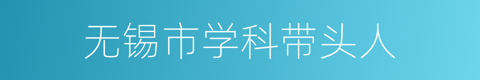 无锡市学科带头人的同义词