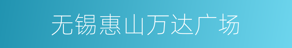无锡惠山万达广场的同义词