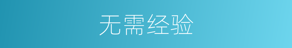 无需经验的同义词