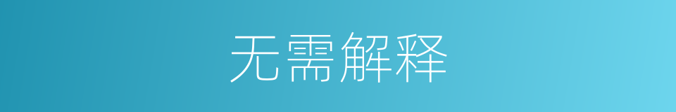 无需解释的意思