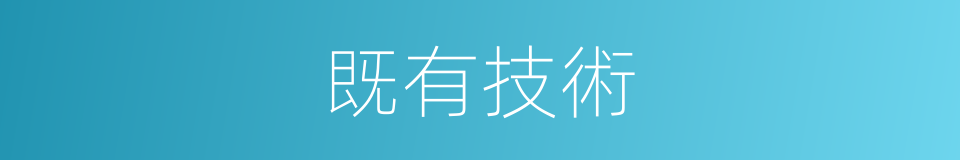 既有技術的同義詞