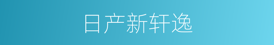 日产新轩逸的同义词