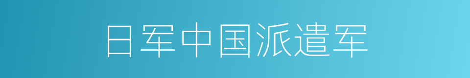 日军中国派遣军的同义词